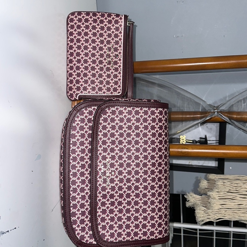 Kate Spade Burgundy Pattern Purse and Wallet